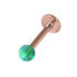 Rose Gold Steel Labret with Synthetic Opal Ball 1.2mm