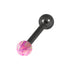 Black Steel Micro Barbell with Synthetic Opal Ball Single Ended 1.2mm gauge