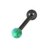 Black Steel Micro Barbell with Synthetic Opal Ball Single Ended 1.2mm gauge