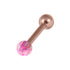 Rose Gold Steel Micro Barbell with Synthetic Opal Ball Single Ended 1.2mm gauge