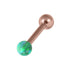 Rose Gold Steel Micro Barbell with Synthetic Opal Ball Single Ended 1.2mm gauge
