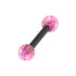 Black Steel Micro Barbell with Synthetic Opal Ball Double Ended 1.2mm
