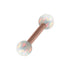 Rose Gold Steel Micro Barbell with Synthetic Opal Ball Double Ended 1.2mm