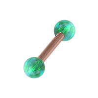 Rose Gold Steel Micro Barbell with Synthetic Opal Ball Double Ended 1.2mm
