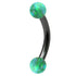 Black Steel Micro Curved Bar with Synthetic Opal Balls 1.2mm