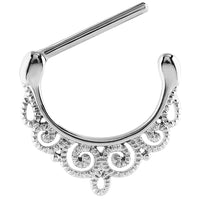 Steel Filigree Nipple Clicker Ring