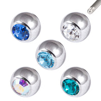 Multipack - Surgical Steel Threaded Jewelled Balls Set
