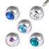 Multipack - Surgical Steel Threaded Jewelled Balls Set