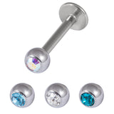 Multipack - Steel Jewelled Labret and Jewelled Balls Set 1.2mm gauge