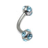 Steel Multi-Gem Jewelled Micro Curved Barbell 1.2mm