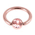 Rose Gold Steel Jewelled Ball Closure Ring (BCR) 1.2mm