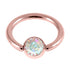 Rose Gold Steel Jewelled Ball Closure Ring (BCR) 1.2mm