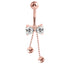 Belly Bar - Cute Jewelled Bow with Dangly Chains