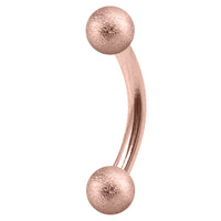 Rose Gold Steel Curved Bars with Shimmer Balls 1.6mm 4-4mm 5-5mm balls