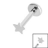 Titanium Internally Threaded Labrets 1.2mm - Steel Star