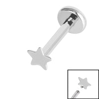 Titanium Internally Threaded Labrets 1.2mm - Steel Star