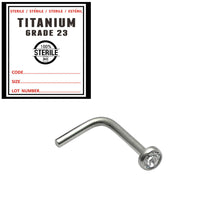 Sterile Titanium L Shaped Jewelled Nose Stud