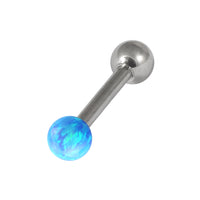 Steel Micro Barbell with Synthetic Opal Ball Single Ended 1.2mm