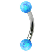Steel Micro Curved Barbell with Synthetic Opal Balls 1.2mm