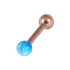 Rose Gold Steel Micro Barbell with Synthetic Opal Ball Single Ended 1.2mm gauge