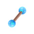 Rose Gold Steel Micro Barbell with Synthetic Opal Ball Double Ended 1.2mm