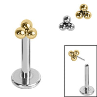 Titanium Threadless Labrets - Titanium (Bend-fit) Asia Trinity