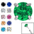 Titanium Threadless (Bend fit) Claw Set CZ Jewels
