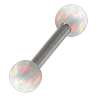 Steel Barbell with Synthetic Opal Ball Double Ended 1.6mm