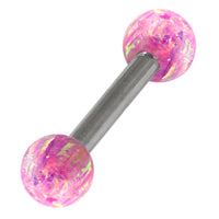 Steel Barbell with Synthetic Opal Ball Double Ended 1.6mm