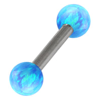 Steel Barbell with Synthetic Opal Ball Double Ended 1.6mm