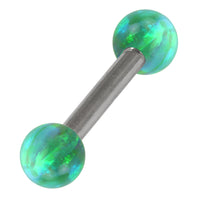 Steel Barbell with Synthetic Opal Ball Double Ended 1.6mm