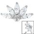 Steel Claw Set CZ Sunrise Marquise Fan for Internal Thread shafts in 1.2mm