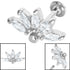 Titanium Internally Threaded Labrets 1.2mm - Steel Claw Set CZ Sunrise Marquise Fan