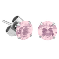 Steel Ear Stud Earrings - Claw Set Jewelled