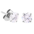 Steel Ear Stud Earrings - Claw Set Jewelled