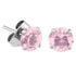 Steel Ear Stud Earrings - Claw Set Jewelled