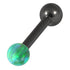 Black Steel Barbell with Synthetic Opal Ball Single Ended 1.6mm