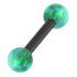 Black Steel Barbell with Synthetic Opal Ball Double Ended 1.6mm
