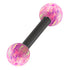 Black Steel Barbell with Synthetic Opal Ball Double Ended 1.6mm