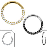 Titanium Hinged Pave Set Eternity Clicker Ring