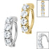 Steel Huggie Belly Clicker Ring - Claw Set 4 Jewel