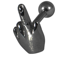 Black Steel Barbell with Black Steel Middle Finger 1.6mm
