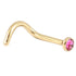 Zircon Titanium Jewelled Nose Stud (Gold colour)