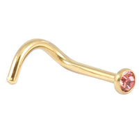 Zircon Titanium Jewelled Nose Stud (Gold colour)