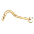 Zircon Titanium Jewelled Nose Stud (Gold colour)