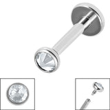 Titanium Internally Threaded Labrets 1.2mm - Jewelled Disk