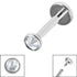Titanium Internally Threaded Labrets 1.2mm - Jewelled Disk