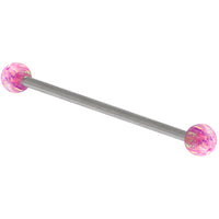 Steel Industrial Scaffold Barbell with Synthetic Opal Balls