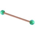 Rose Gold Steel Industrial Scaffold Barbell with Synthetic Opal Balls