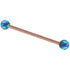 Rose Gold Steel Industrial Scaffold Barbell with Synthetic Opal Balls